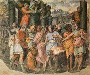 Perino Del Vaga Tarquin the Bold Founds the Temple of Jove on the Campidoglio oil painting